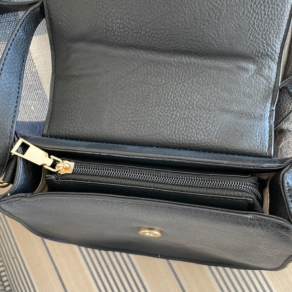 NWT| Vegan Leather Black Tassel Crossbody Bag | Color: Black with Gold H… - Picture 7 of 9